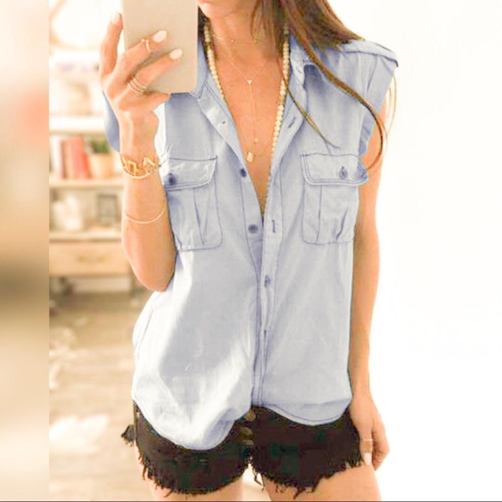 Mossimo denim short sleeve slouchy top